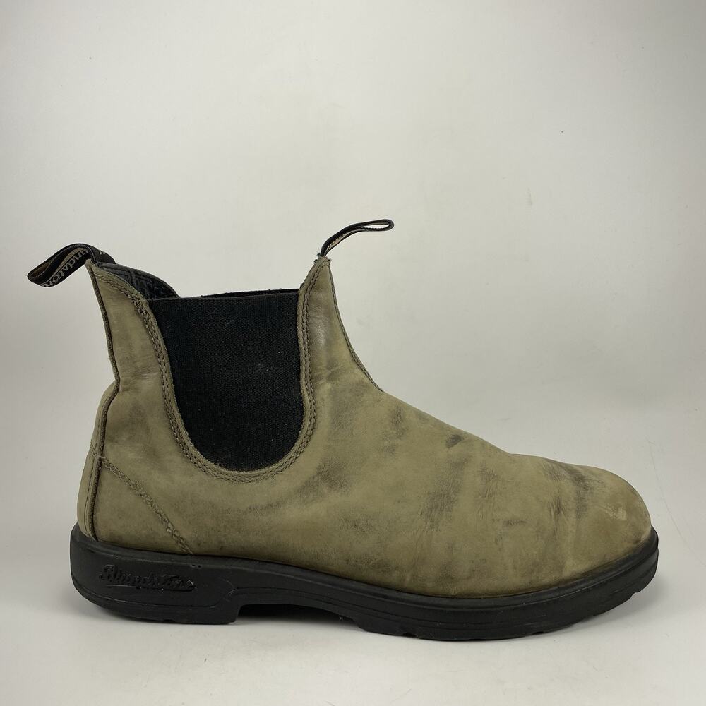 Blundstone Classics Chelsea Boots Olive Green Suede Mens Size 10 AU, 11 US